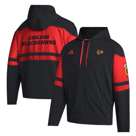 Chicago Blackhawks pánska bunda s kapucňou adidas Full-Zip Hoodie - Black