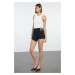 Trendyol Black Thick Belt Detailed Super Mini Woven Shorts Skirt