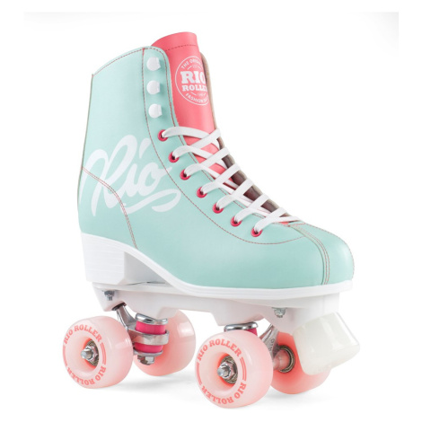 Rio Roller Script Children's Quad Skates - Teal / Coral - UK:5J EU:38 US:M6L7