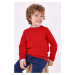 Detský sveter s prímesou vlny Mayoral červená farba, tenký