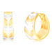 Okrúhle náušnice v 14K zlate - krúžok s matným dvojfarebným vzorom V