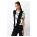 Trendyol White Striped Detachable Sailor Neck Detailed T-Shirt Look Knitwear Sweater