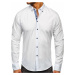 Biela pánska elegantná košeľa s dlhými rukávmi Bolf 8838-1