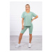 Set top+legíny tmavě mint UNI