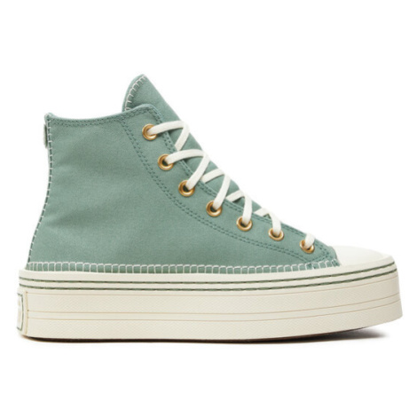 Converse Plátenky Chuck Taylor All Star Modern Lift Platform Crafted Stitching A07547C Zelená