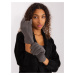 Dark gray elegant winter gloves