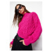 Trendyol Fuchsia Crop High Neck Knitwear Sweater