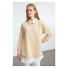 Trendyol Beige Shirt Detailed Knitted Tunic