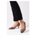 Mio Gusto Rene Tan Color Low Heeled Women's Shoes