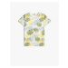 Koton T-Shirt Leaf Printed Short Sleeve Crew Neck Cotton