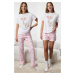 Trendyol White 3-Pack 100% Cotton Elephant and Heart Patterned Knitted Pajama Set