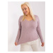 Light pink melange sweater plus size