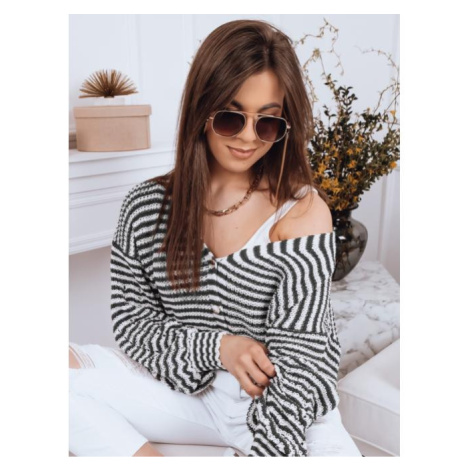 Sivý krátky pásikavý sveter DStreet