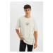 DEFACTO Relax Fit Crew Neck Printed Cotton Short Sleeve T-Shirt