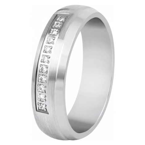 Beneto Exclusive Dámsky prsteň z ocele s kryštálmi SPD03 50 mm