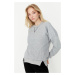 Trendyol Gray Stitching Detail Fleece Inner Sports Sweatshirt