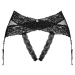 Podväzkový pás Obsessive Lacrisia crotchless garter belt Farba: Čierna