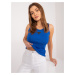 Casual cobalt blue top with patch