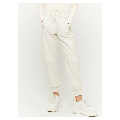 Cream leatherette pants TALLY WEiJL - Women