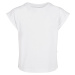 Girls' organic t-shirt with extended shoulder white