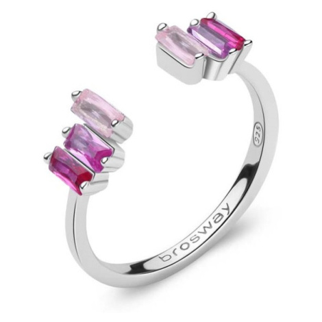 Brosway Blyštivý otvorený prsteň Fancy Vibrant Pink FVP12 54 mm