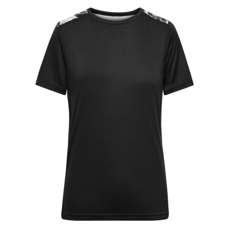 James & Nicholson Dámske športové tričko JN523 - Čierna / čierno potlačená