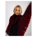 Black and red women's knitted scarf