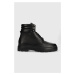 Kožené členkové topánky Calvin Klein Combat Boot Pb Lth pánske, čierna farba