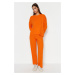 Trendyol Orange Basic Crew Neck Knitwear Top-Top Set