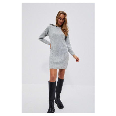 Ribbed dress with a hood Moodo