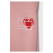 Detské bavlnené nohavice Tommy Hilfiger ružová farba, s potlačou