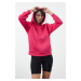 Trendyol Fuchsia Fuchsia Hooded Regular/Normal Pattern Knitted Sweatshirt