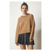 Happiness İstanbul Women's Biscuit Basic Knitwear Sweater