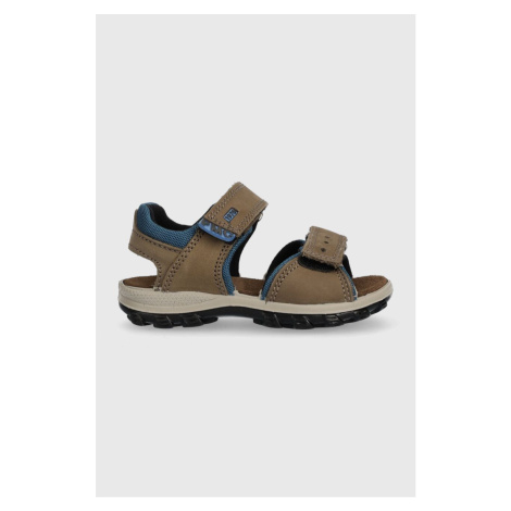 Detské semišové sandále Primigi hnedá farba