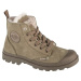 Tmavozelené dámske zateplené členkové tenisky Palladium Pampa Hi Zip WL 95982-377-M