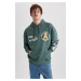 DEFACTO Oversize Fit Hooded Printed Sweatshirt