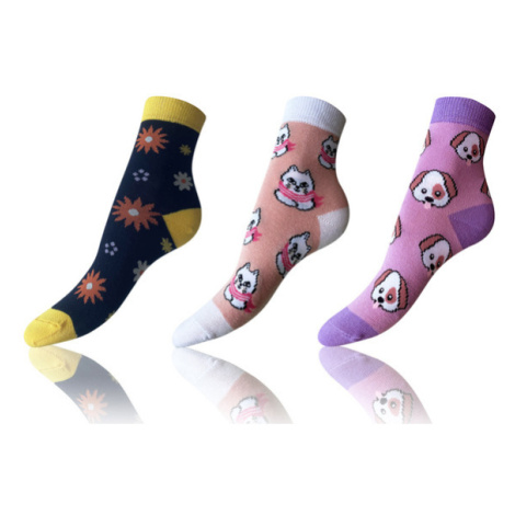 Bellinda CRAZY KIDS SOCKS 3x - Detské bláznivé ponožky 3 páry - žltá - ružová - zelená