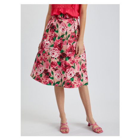 Ružová dámska kvetovaná sukňa ORSAY