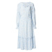 KnowledgeCotton Apparel Košeľové šaty 'FLEUR'  modrá / biela