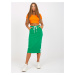 Basic green sweatshirt midi skirt with binding RUE PARIS