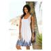 BEACH TIME Plážové šaty  tmavomodrá / biela