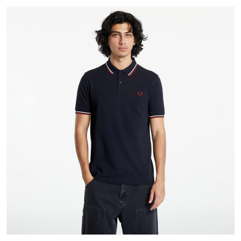 FRED PERRY Twin Tipped Shirt Navy/ Snow white/ Bntred