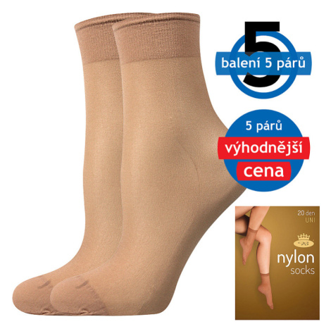 Lady B Nylon 20 Den Silonové ponožky - 6 x 5 párov BM000000615800100360 beige UNI