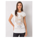 Ecru women's t-shirt with appliqué