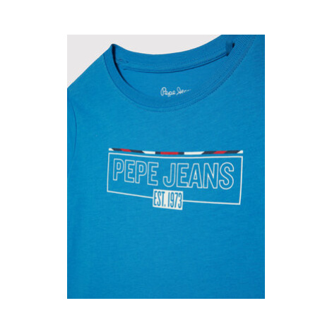 Pepe Jeans Tričko Castiel PB503363 Modrá Regular Fit