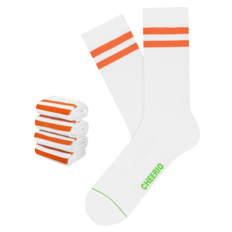 CHEERIO* Ponožky 'TENNIS TYPE 4P'  oranžová / biela