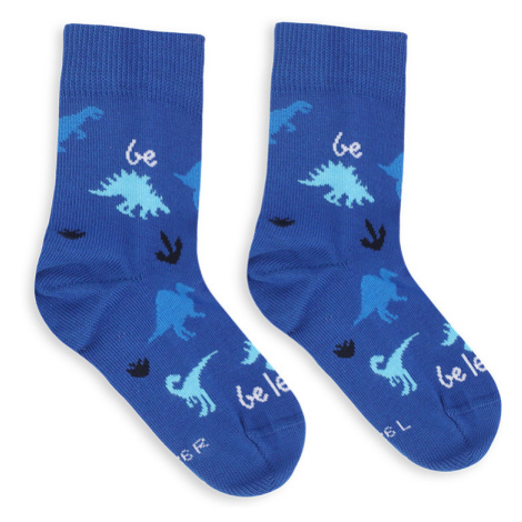 Detské barefoot ponožky Be Lenka Kids - Crew - Dino - Royal Blue