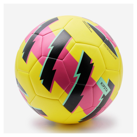 Detská futbalová lopta Light Learning Ball veľkosť 5 žlto-ružová KIPSTA