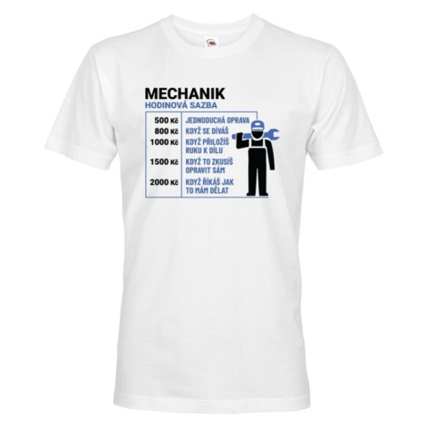 Pánske tričko pre mechanikov - hodinová sadzba