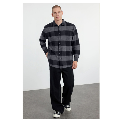 Trendyol Black Regular Fit Winter Checkered Lumberjack Shirt